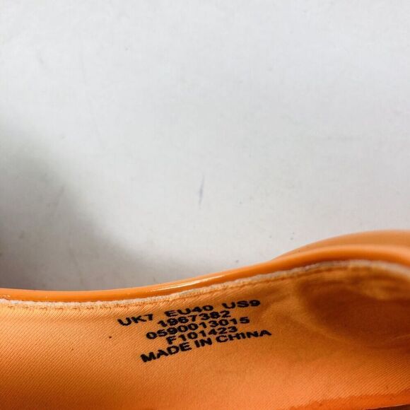 ASOS Legendary Pointed Ballet Flats Patent Orange Spring Summer Shoes US 9 - Picture 9 of 13